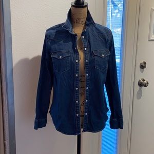 Denim button down